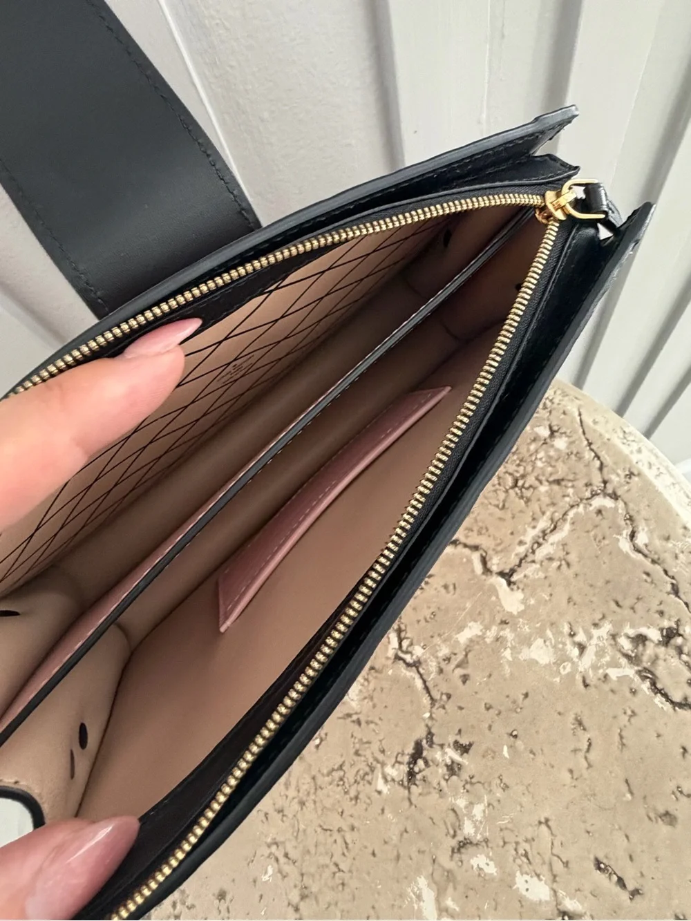 Authentic Louis Vuitton M53191 Petite Malle Clutch/Crossbody Black and Rose Pink